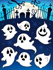 Image showing Halloween image with ghosts theme 5