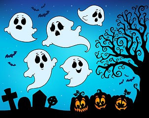 Image showing Halloween image with ghosts theme 9