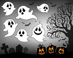 Image showing Halloween image with ghosts theme 3