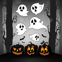 Image showing Halloween image with ghosts theme 4