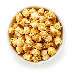 Image showing bowl of caramel popcorn