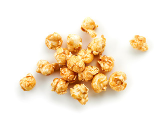 Image showing caramel popcorn on a white background