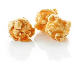 Image showing caramel popcorn on a white background