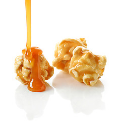 Image showing popcorn with caramel sauce