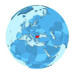 Image showing Bulgaria on globe isolated