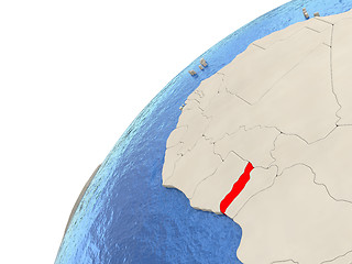 Image showing Togo on globe