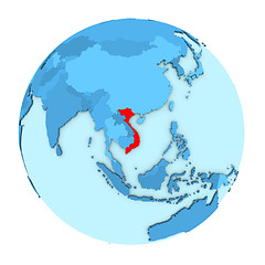 Image showing Vietnam on globe isolated