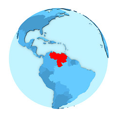 Image showing Venezuela on globe isolated
