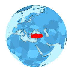 Image showing Turkey on globe isolated