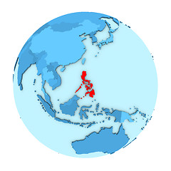 Image showing Philippines on globe isolated