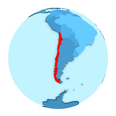 Image showing Chile on globe isolated