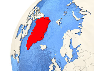 Image showing Greenland on globe