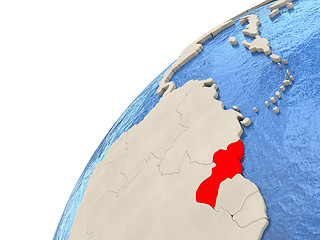 Image showing Guyana on globe