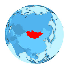 Image showing Mongolia on globe isolated