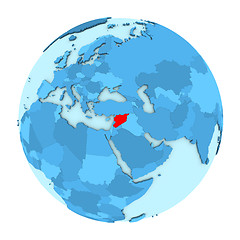 Image showing Syria on globe isolated