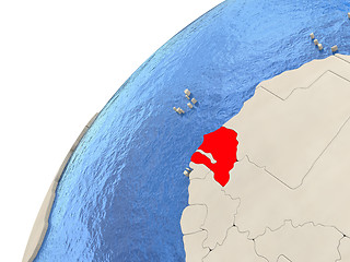 Image showing Senegal on globe