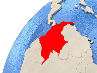 Image showing Colombia on globe