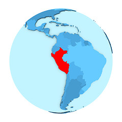 Image showing Peru on globe isolated