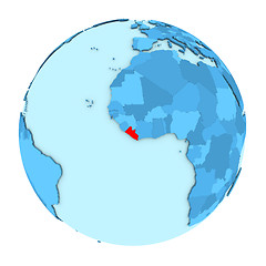 Image showing Liberia on globe isolated