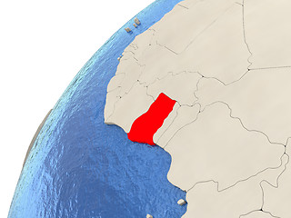 Image showing Ghana on globe