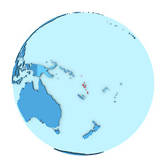 Image showing Vanuatu on globe isolated