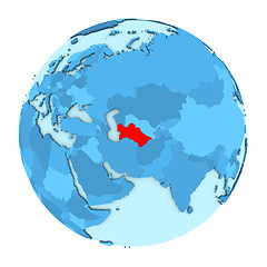 Image showing Turkmenistan on globe isolated