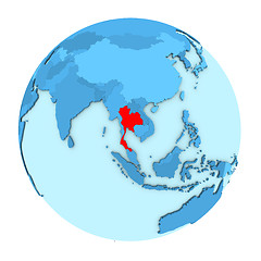 Image showing Thailand on globe isolated