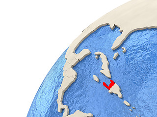 Image showing Haiti on globe
