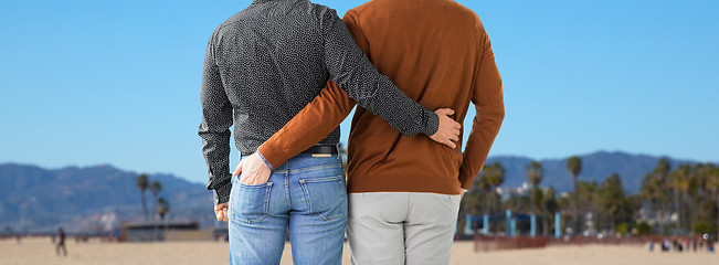 Image showing close up of hugging male gay couple