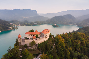 Image showing Medieval castle on Bled lake in Slovenia