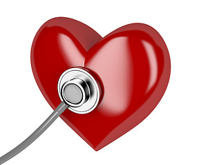 Image showing Heart and stethoscope