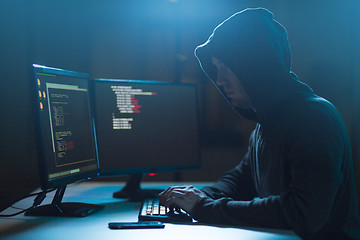 Image showing hacker using computer virus for cyber attack