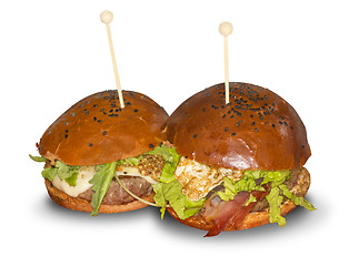 Image showing Fresh tasty burger isolated on white background