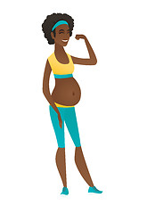 Image showing Young pregnant woman in good physical form.