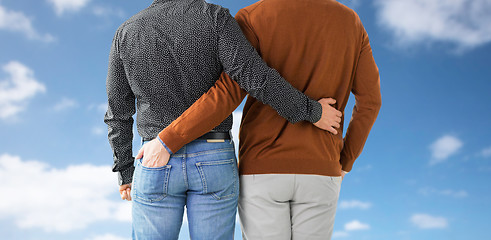 Image showing close up of hugging male gay couple