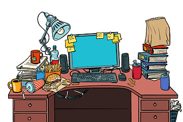 Image showing pop art Male workplace Isolate on white background