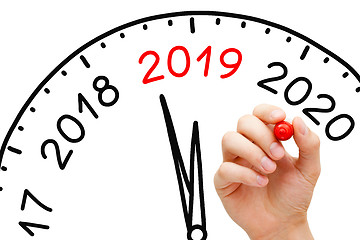 Image showing New Year 2019 Clock Concept