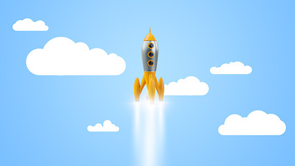 Image showing a retro rocket start up