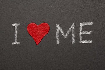 Image showing I Love Me Blackboard Concept