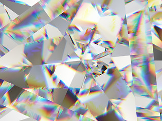 Image showing diamond structure extreme closeup and kaleidoscope