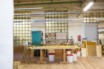 Image showing woodworking factory workshop