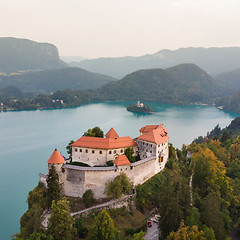 Image showing Medieval castle on Bled lake in Slovenia