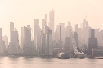 Image showing New York City midtown Manhattan skyline panorama view from Boulevard East Old Glory Park over Hudson River.