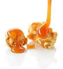 Image showing popcorn with caramel sauce