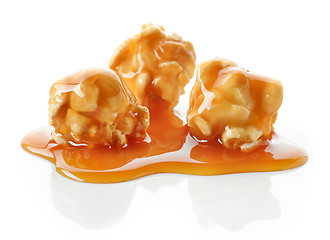 Image showing popcorn with caramel sauce