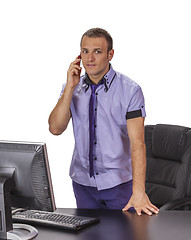 Image showing Young Businessman on the Phone