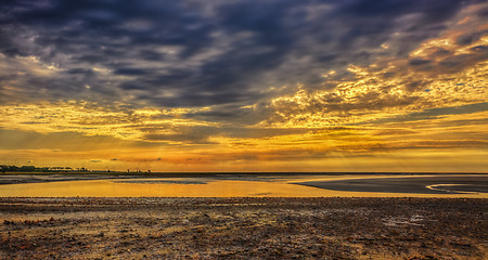 Image showing Sunset at Couesnon River Estuary