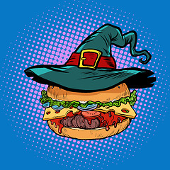 Image showing Halloween Burger, fast food holiday