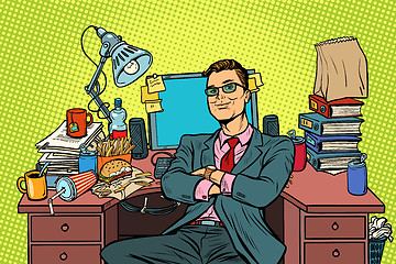 Image showing pop art businessman, workplace