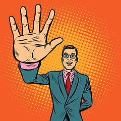 Image showing man high-five gesture